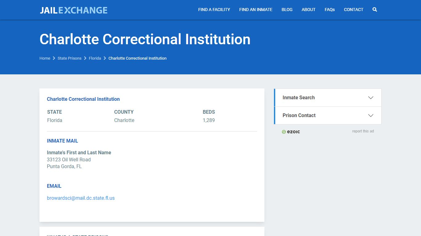 Charlotte Correctional Institution Prisoner Search ...